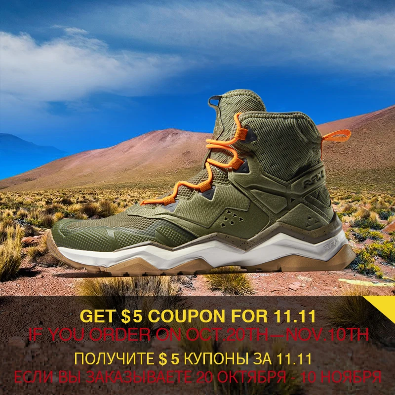 RAX Men Winter Outdoor Sports Shoes Hiking Boot Warm Mountain Trekking Anti-slip Shoes Outdoor Comfortable Shoes Men Breathable