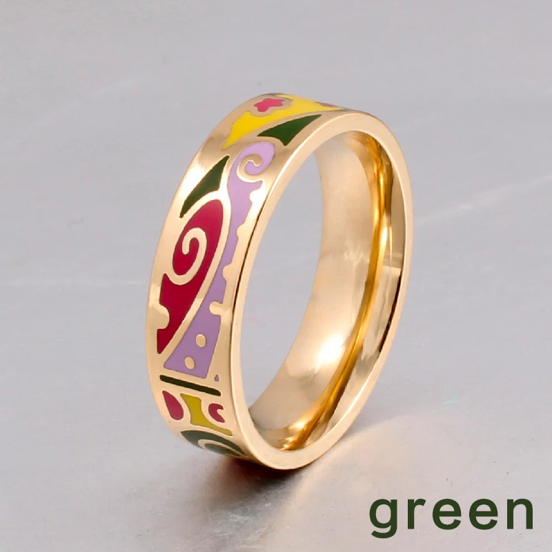 Color Culture Gold Color Rings for Women Elegant Enamel Fashion Jewelry Friends Gift