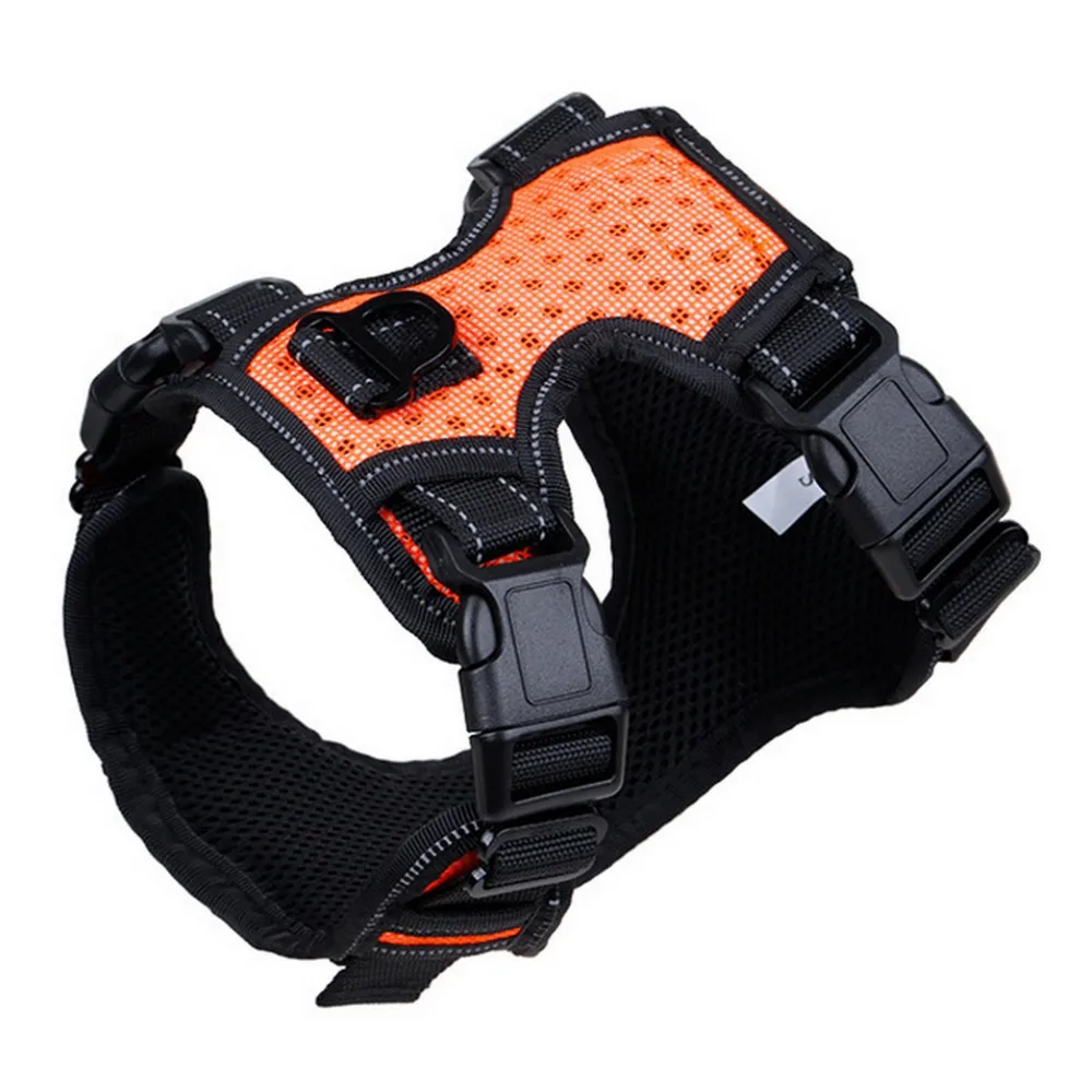 Reflective Pet Dog Harness with 4 Snap Buckles Training Vest Adjustable with Front & Back 2 Leash Hooks