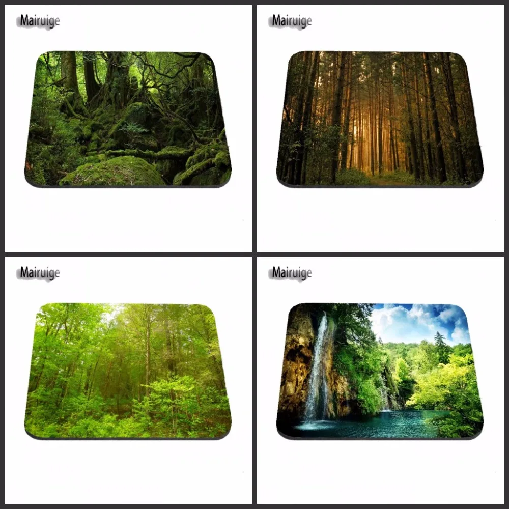 New Arrival Deep In Green Forest Anti-Slip Rectangle Mouse Pad Customized Supported  Decorate You Desk 18*22/25*20/29*25*2cm