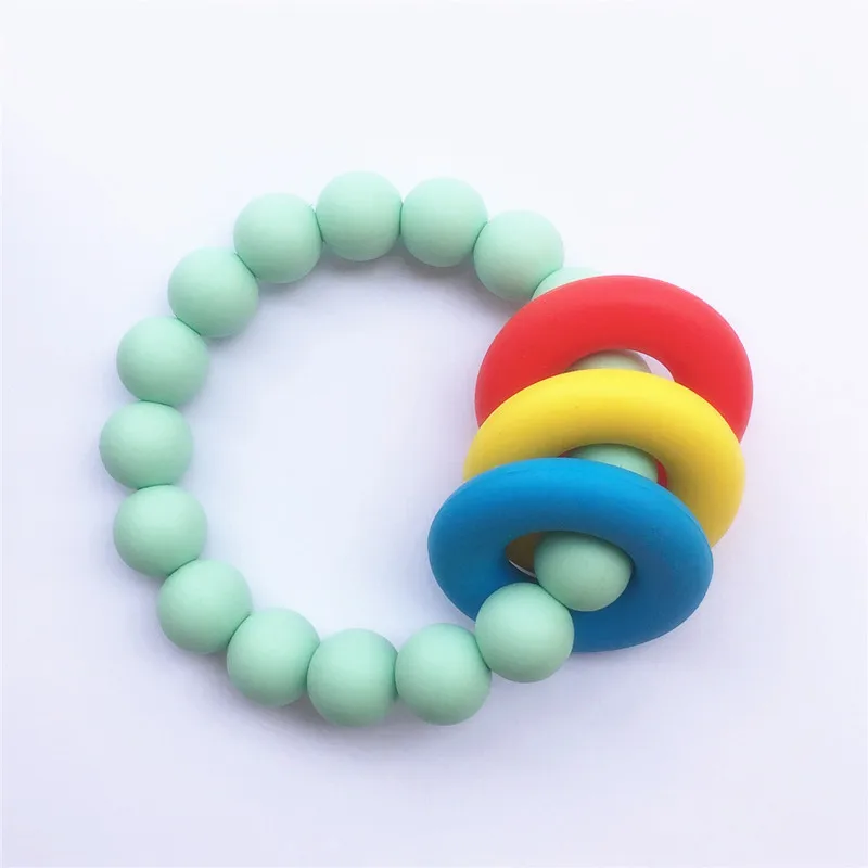 Chenkai 10pcs BPA Free Loose Silicone Round Donut Ring Beads Food Grade DIY Baby Pacifier Dummy Teether Jewelry Toy Accessories