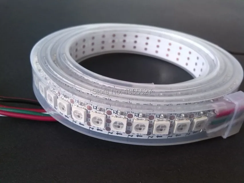 5V 100LEDs/m Drive IC Chip WS2812 2811 Full Color LED Strip 5050 SMD 100Pixels/m Waterproof Tube IP67 2812 Digital Flexible Tape