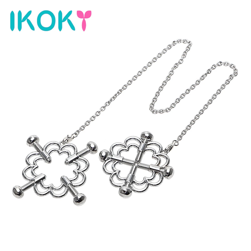 

IKOKY Stainless Steel Nipple Clamps Sex Toys for Couple Erotic Toys Adjustable Adult Games Nipple Stimulator Breast Clips