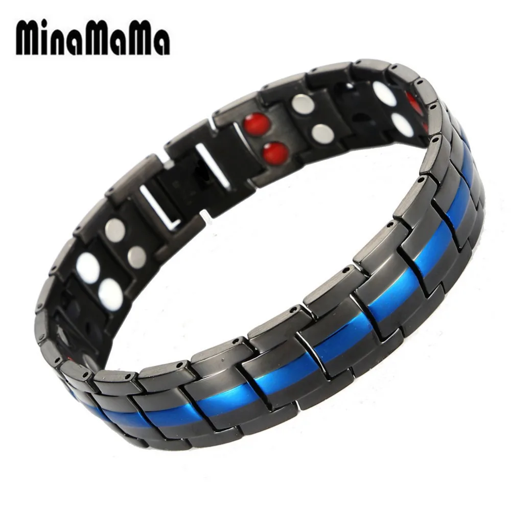 Stainless Steel Ion Far Infrared Therapy Magnetic Bracelet For Woman Men Power Energy Bracelet New Healthy Jewelry