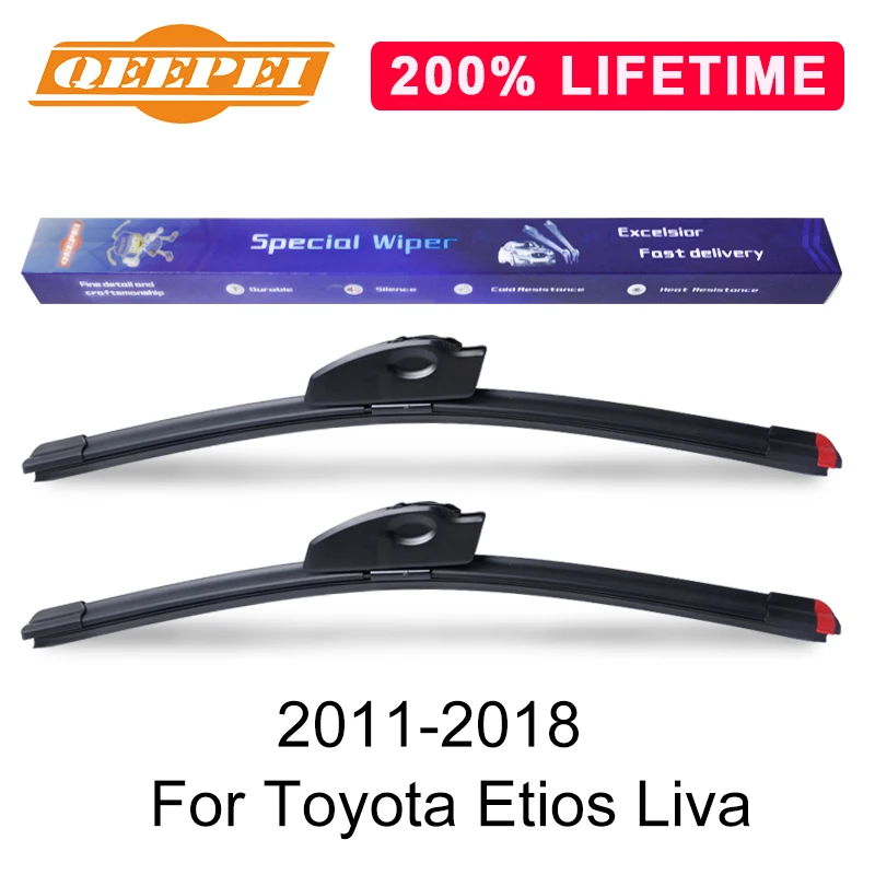 

QEEPEI Replace Wiper Blade For Toyota Etios Liva 2011-2018 Silicone Rubber Windshield Windscreen Wiper Auto Car Accessories