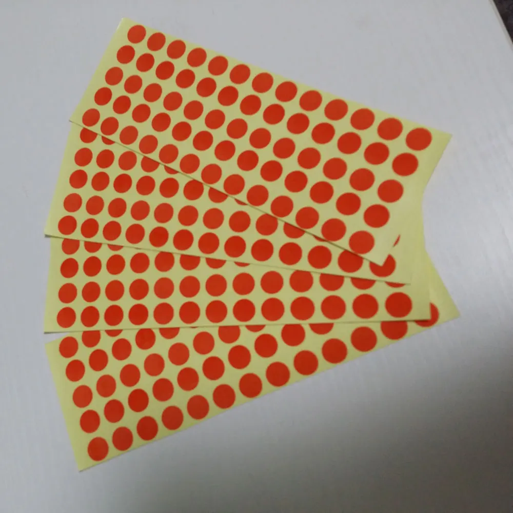 260  Pcs 8MM transparent Circle Round Color Coded Label Dot Sticker  round lable