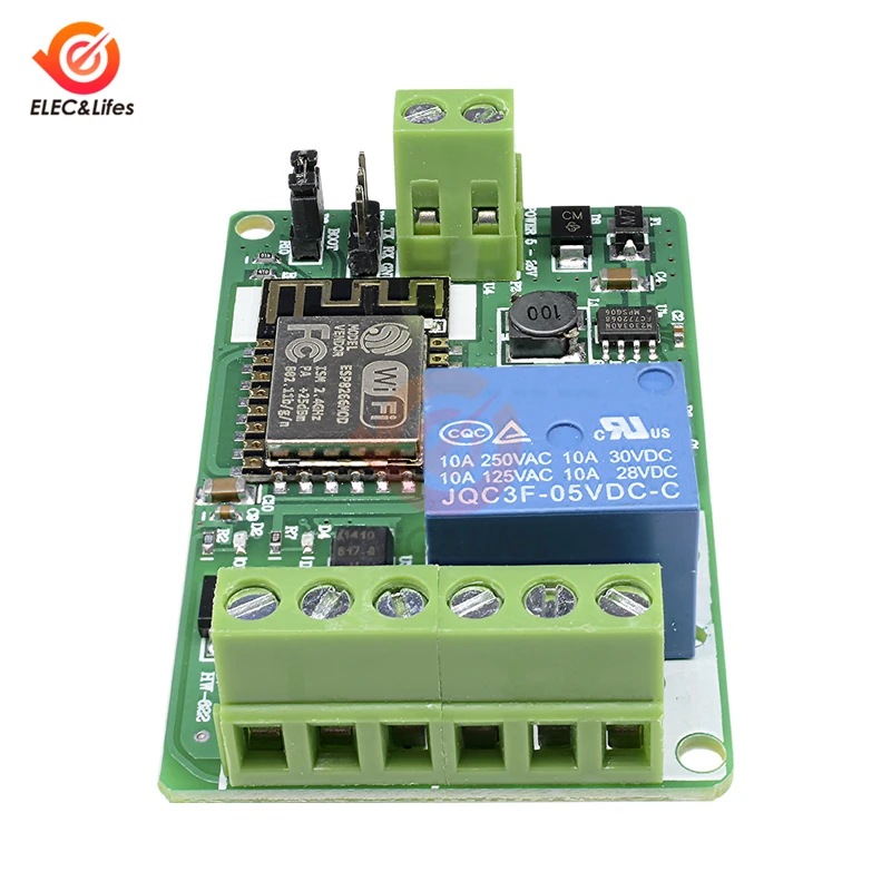 DC 12V 24V Relay Shield WiFi Board Wireless Module ESP8266 ESP-12F Network Relay module control Switch Output 220V 10A ESP12F