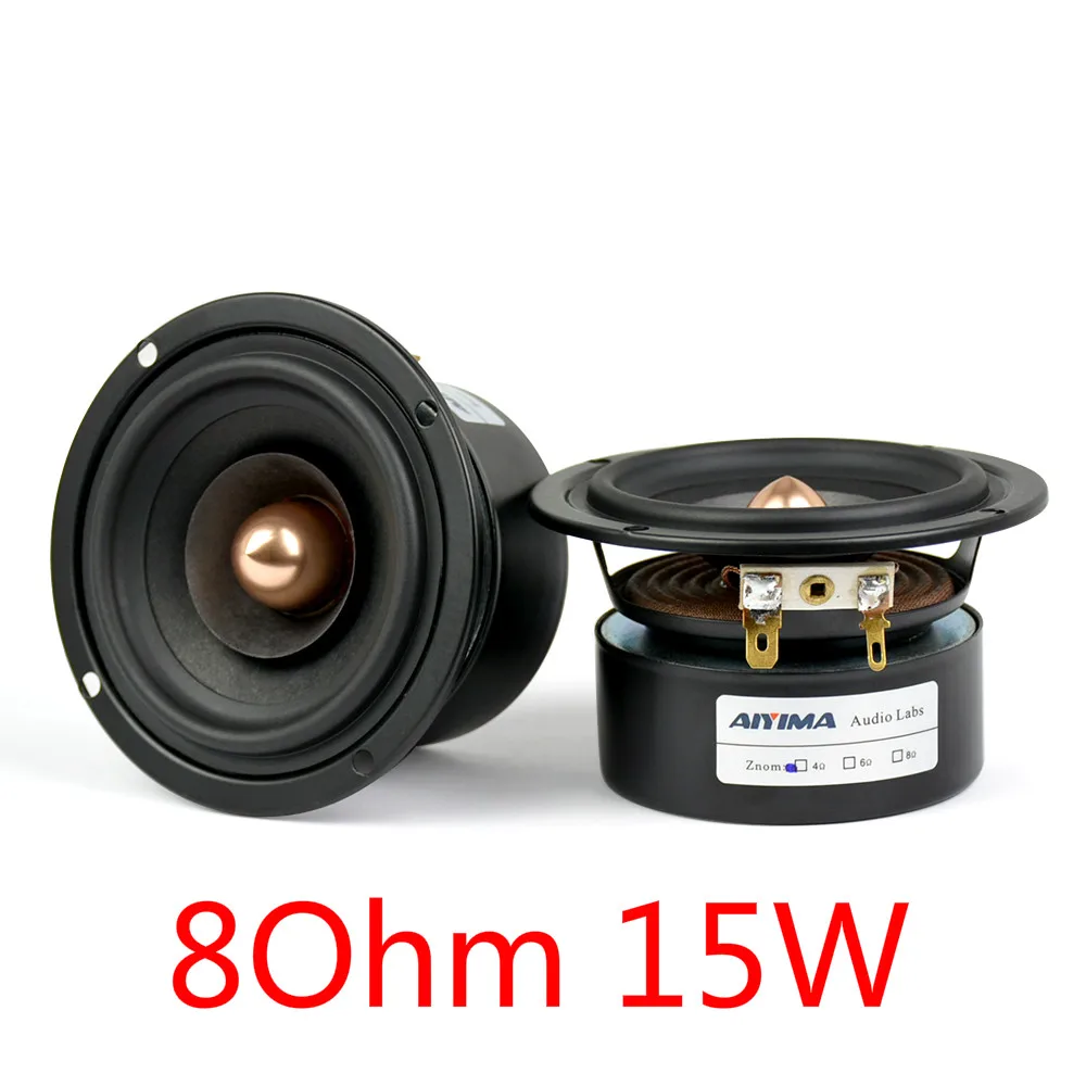 AIYIMA 2Pcs 3 Zoll Audio Lautsprecher 4Ohm 8Ohm 15W Breitbandlautsprecher HIFI Höhen Mediant Bass Lautsprecher DIY 6