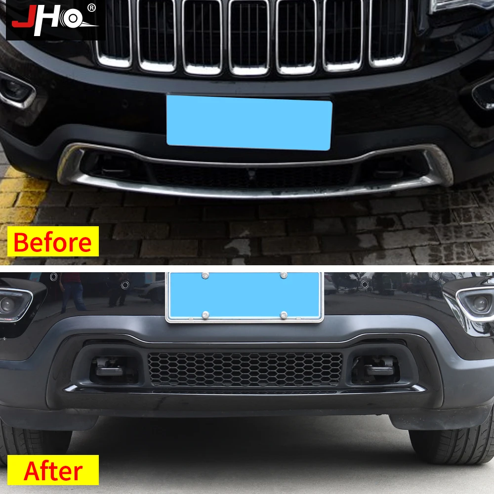 JHO Black ABS Front Bumper Lower Grille Trim Cover For 2014-2021 Jeep Grand Cherokee 2017 2016 2018 2019 Limited Car Accessories