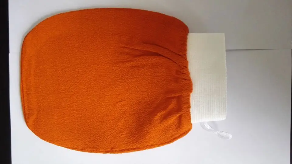 orange kessa glove, turkish hammam scrub mitt,exfoliating scrub mitt bath glove skin towel korea glove