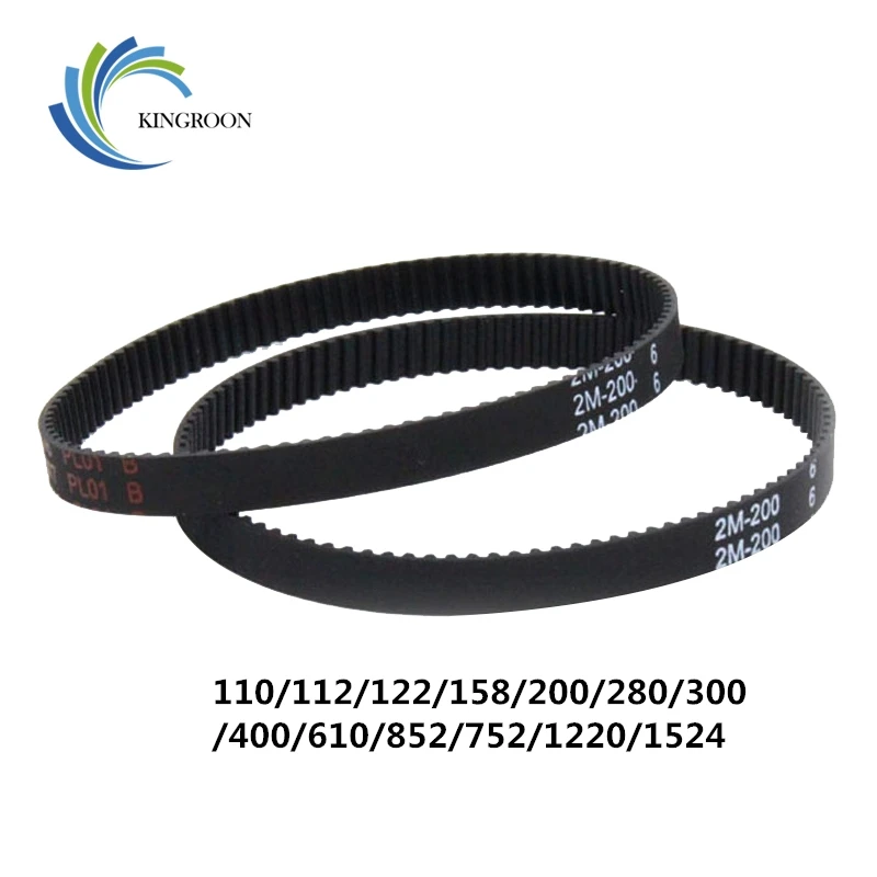 10pcs 2GT Closed Loop Timing Belts GT2 6mm Close Belt Rubber Synchronous 110 122 158 200 280 300 400 610 852mm 3D Printer Part