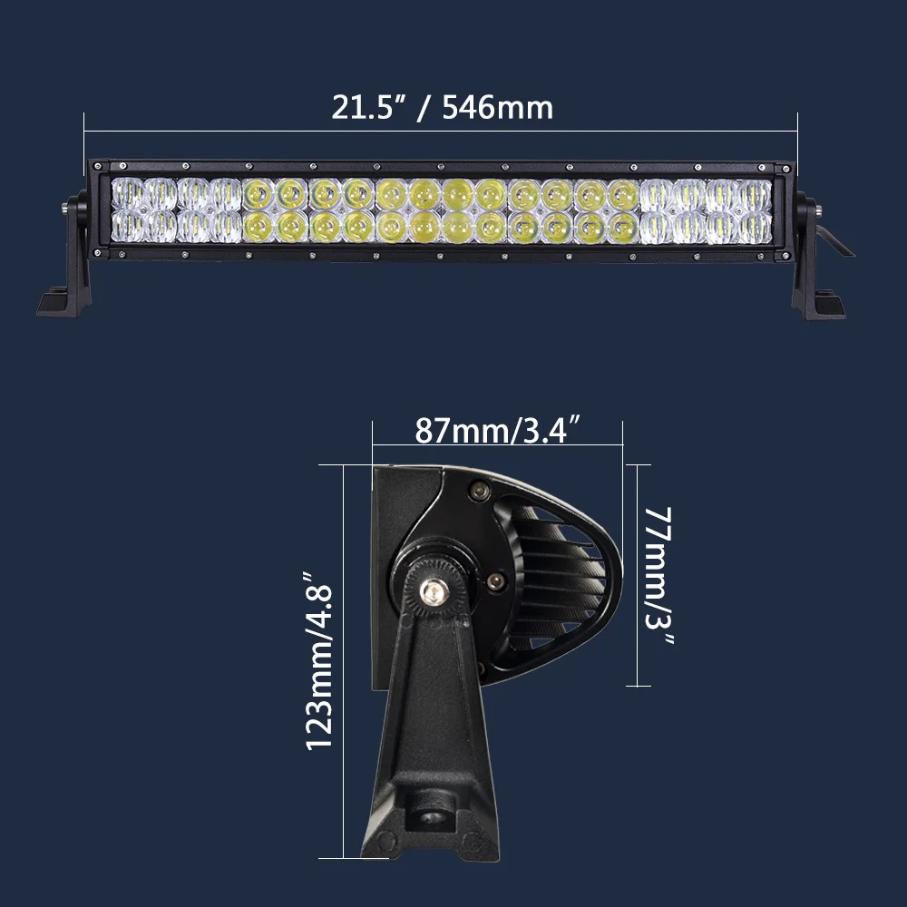 Barre lumineuse LED incurvée pour bateau tout-terrain, lampe de travail, faisceau de chlore 5D, 22 pouces, 32 pouces, 42 pouces, 52 pouces, 12V, 24V, voiture tout-terrain, camion RL SUV versi4 x 4