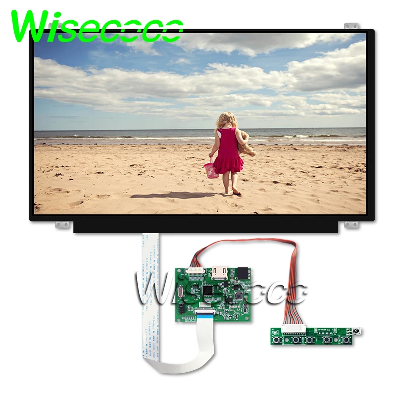 Wisecoco 15.6 Inch TFT LCD Display 60HZ Pc Laptop Screen Edp 30pin Driver Board for Raspberry Pi/ PS3/PS4 Xbox