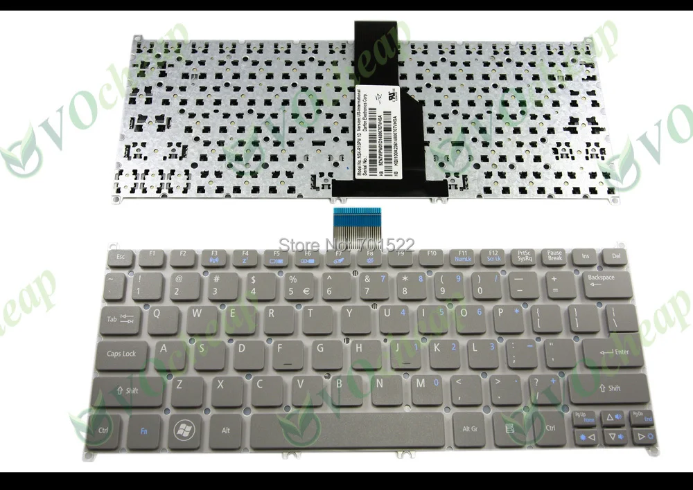 New Laptop Keyboard for Acer Aspire Ultrabook S3 S3-391 S3-951 S3-371 S5 S5-391 725 756 TravelMate B1 B113 B113-E B113-M grey US