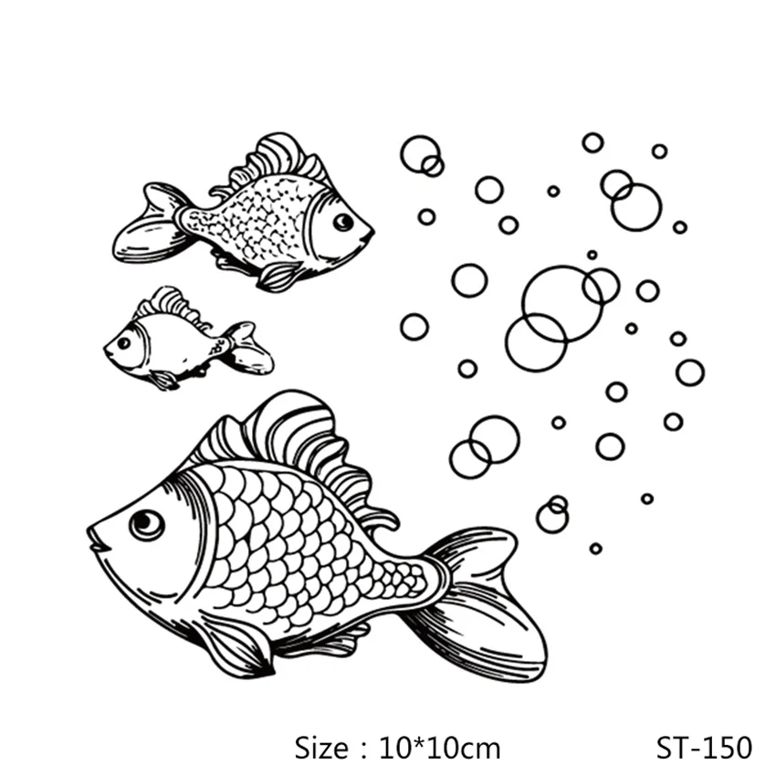 Cartoon Fish Bubble Fairy Silicone Clear Stamps For DIY Scrapbooking New Card Making Craft Sweet Stamp 150