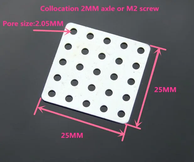 5pcs/lot K331 25 Hole 25x25MM Porous Square Metal Sheet Aperture 2.1MM DIY Model Parts