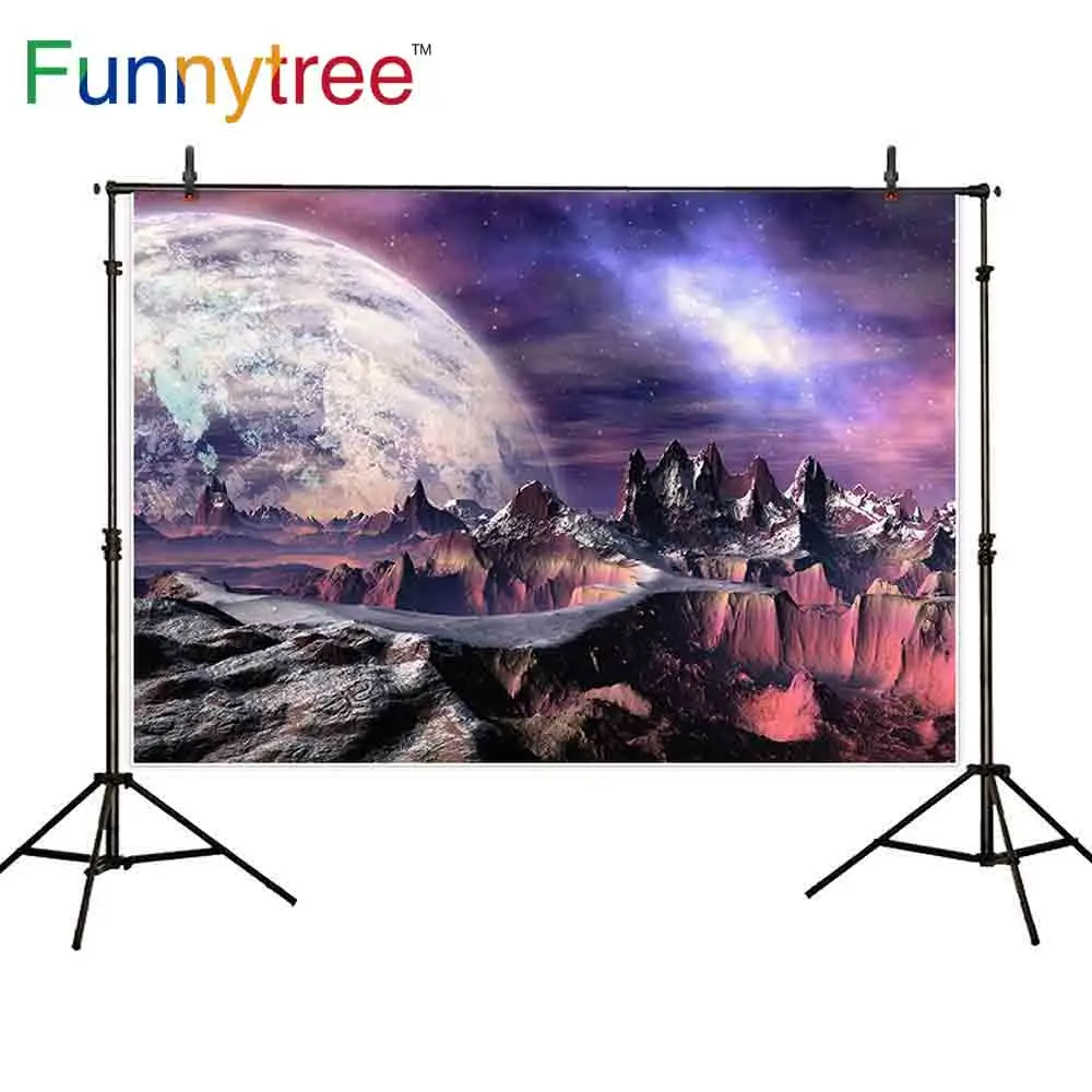 Funnytree background for photo studio planet fantasy bokeh Science fiction photography Space backdrop photophone vinyl photozone