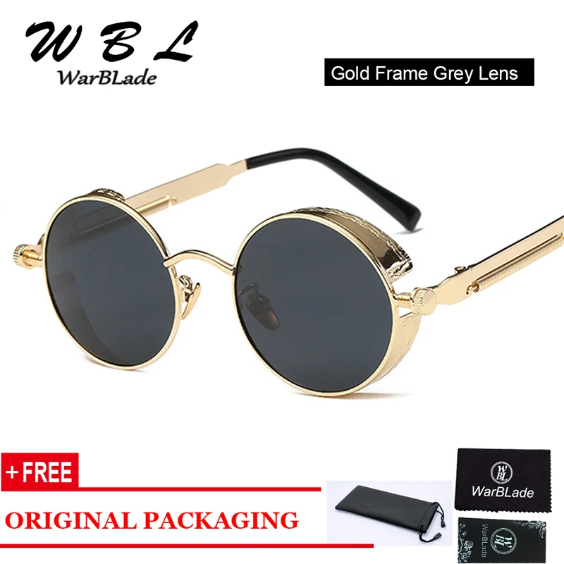 

WarBLade Round Metal Sunglasses Steampunk Retro Men Women Fashion Glasses Brand Designer Vintage Sunglasses 2019 New