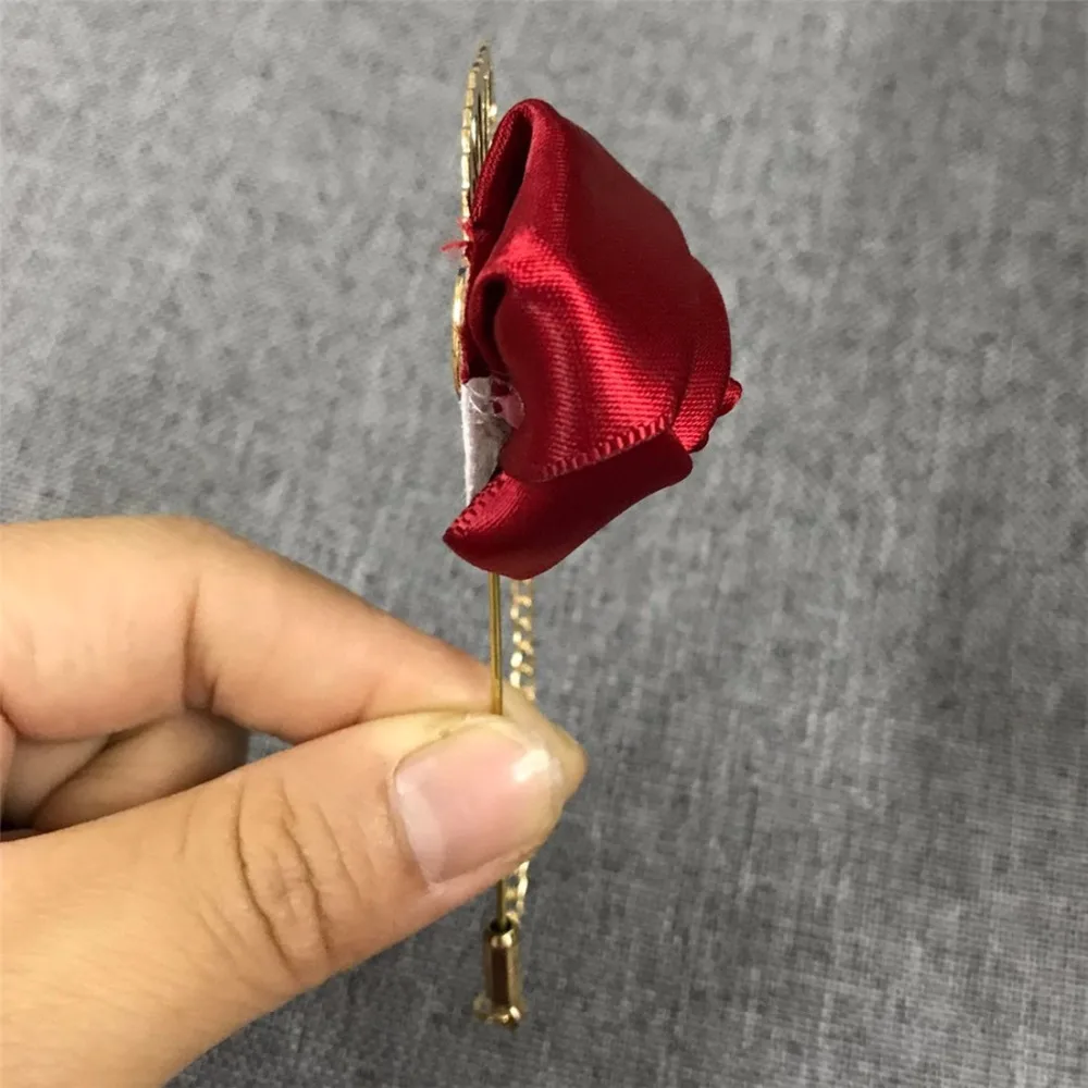 WifeLai-1 Miếng Mát Dây Chuyền Vàng Hoa Hồng Corsages Hoa Cô Dâu Cưới Kim Cương Xòe Bạc Pha Lê Chú Rể Hoa Chân XH1379Y