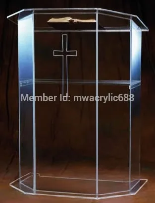 Free Shipping High Quality Price Reasonable Beautiful Clear Acrylic Podium Pulpit Lectern podium plexiglass