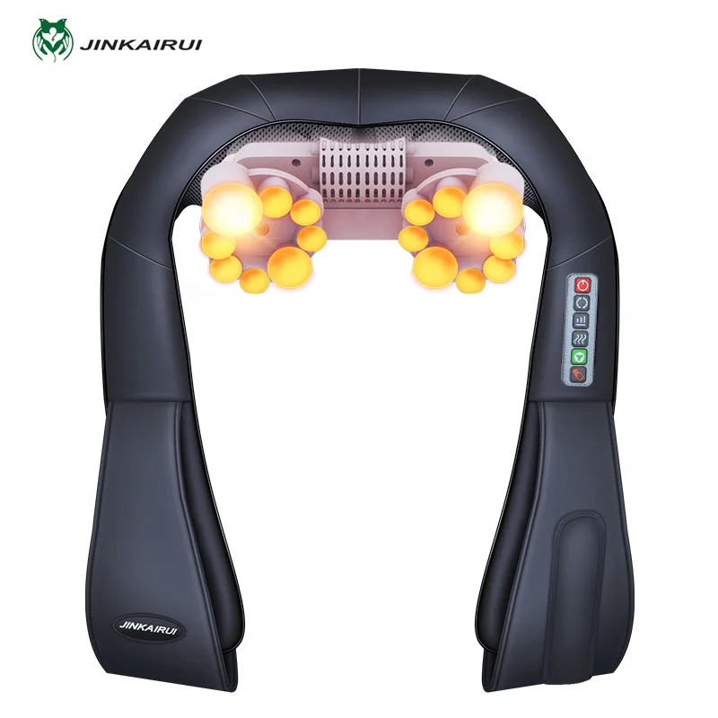 Shiatsu Neck Back Massagem with Heat Deep Kneading Massager Shoulders Legs Foot Full Body Portable Electric Massager Home Office