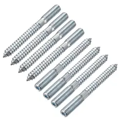 uxcell 8-10pcs M8 M10 Thread Hanger Bolt Double Headed Bolt Self-Tapping Screw Length 118mm 80mm 98mm 100mm for Furniture
