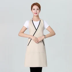 Nail Restaurant Coffee Shop Waitress Apron Black Beige Brief Adult Woman Home Household Waiter Work Aprons Kitchen Accessories