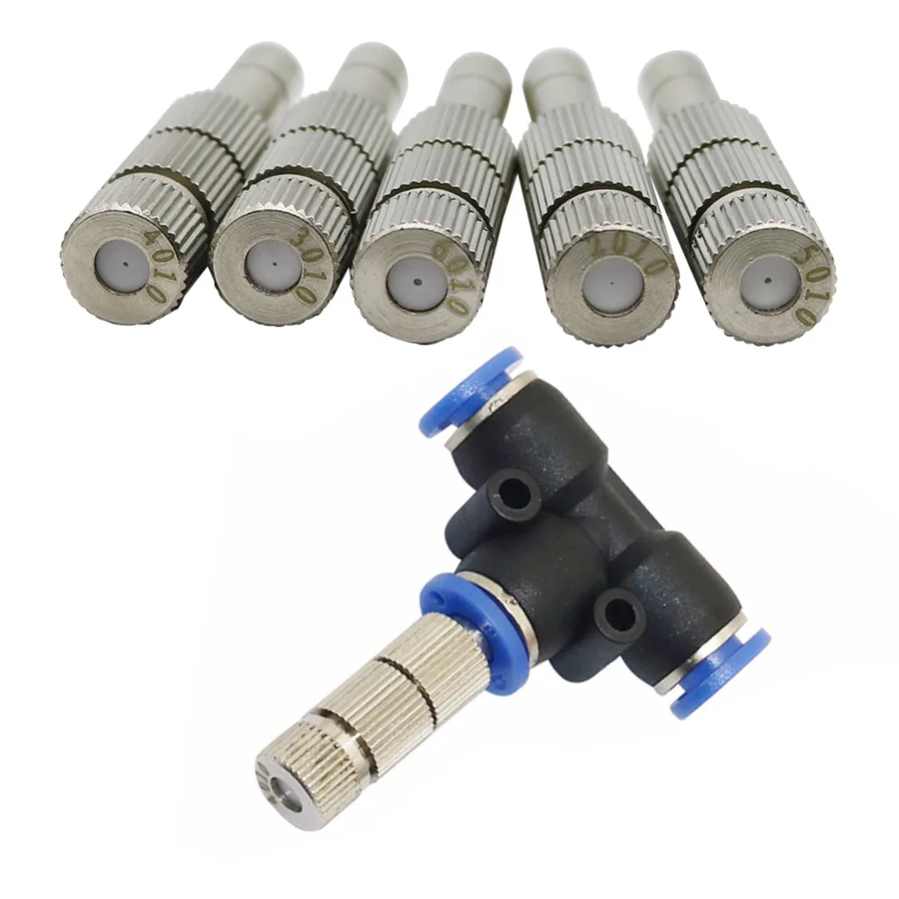 0.2-0.6mm Misting Fogging Spray środek dezynfekujący zraszacz Push-in niskociśnieniowa dysza rozpylająca z filtrem 3 sztuk