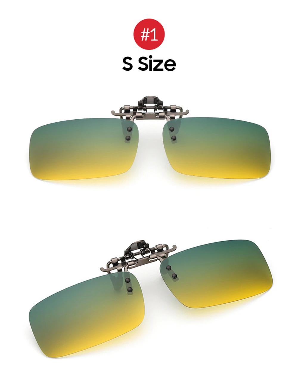 VIVIBEE Tag- und Nachtsicht-Clip-on-Brille zum Fahren, polarisierte Herren-Sonnenbrille mit grün-gelber Linse, zum Fahren, Luftfahrt, Angeln – Detail 8