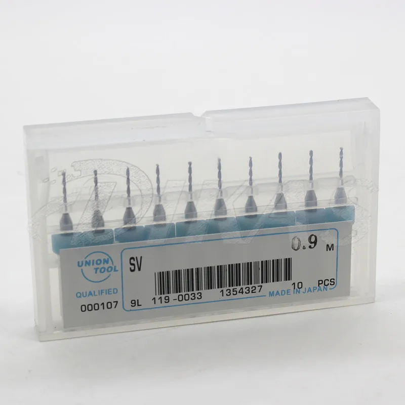 DIKAS 10 pz maniglia Fissa 3.175 micro drill bit di 0.1/0.15/0.2/0.25/0.3/0.35 /0.4/0.45/0.5/0.55/0.6/0.65/0.7/0.75-3/3. 05/3. 1/3. 15