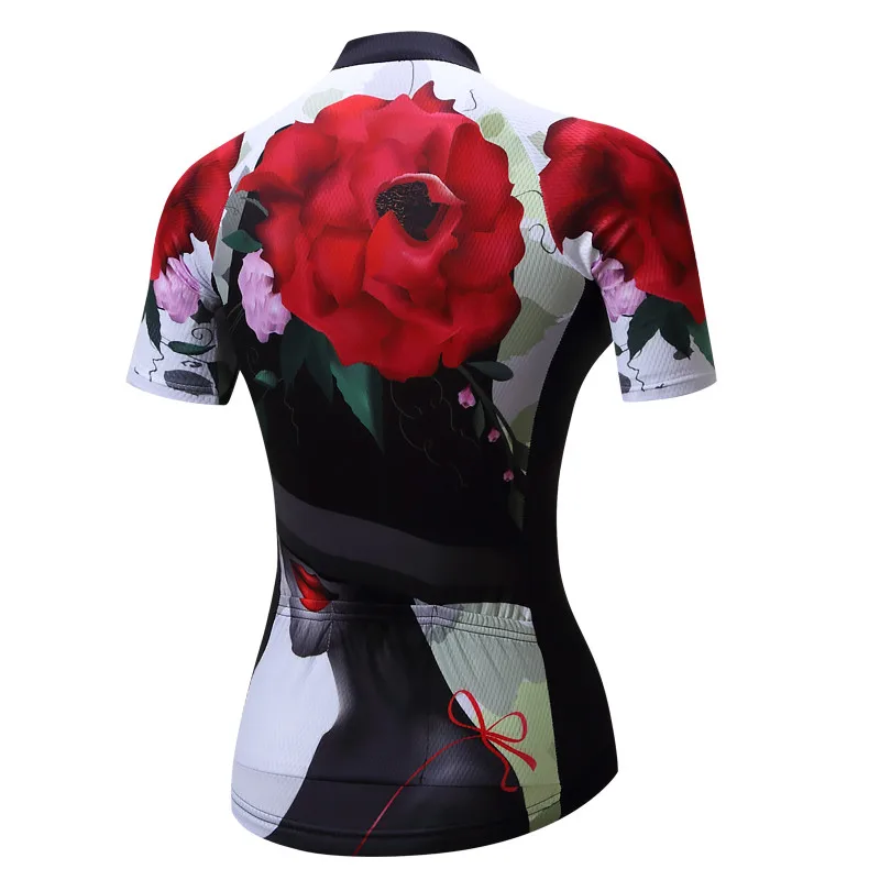 Teleyi Women 100% Polyester Cycling Jersey Tops Breathable MTB Bike Jersey Shirt Ropa Ciclismo Summer Bicycle Cycling Clothing