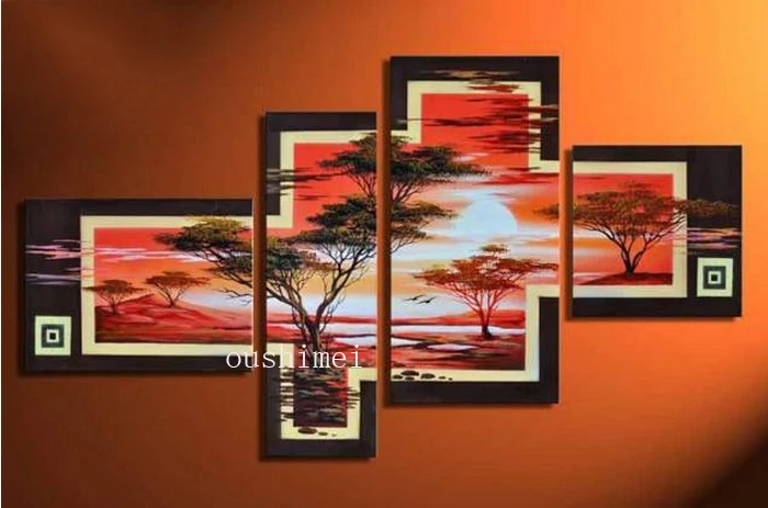 

Hot Slae Hand Painted Modern Oil Painting For Room Wall Art Group Of Pictures On Canvas Abstract Paint On Canvas Art Landscape