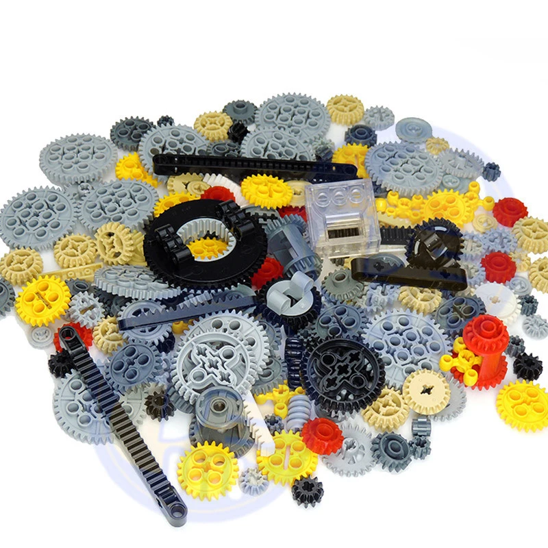 200Grams High-tech Gear Studless Beam Arms Pin Connctor Axle chain Panel Chain Link Parts Fit for LEGO MOC Brick Bulk DIY Toys