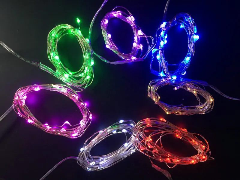 

200pcs/lot Button battery operated 2m 20LED Fairy String copper wire Light micro mini Lamp Xmas Christmas Party Wedding decor