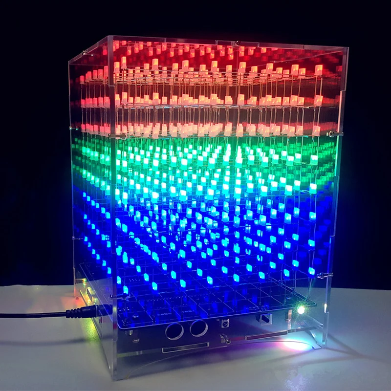 Cololful Light Cubes DIY Kit 8X8X8 WIFI Mobile Phone APP Change Word 888 LED Flashing Smart Electronic Production Parts Gift 3D