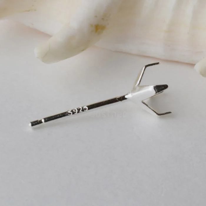 Stałe 925 Sterling Silver kolczyki do uszu szpiczasty 4 pazur Prong ustawianie Piercing kolczyk po znalezieniu 4mm/5mm CZ koraliki, 1 para
