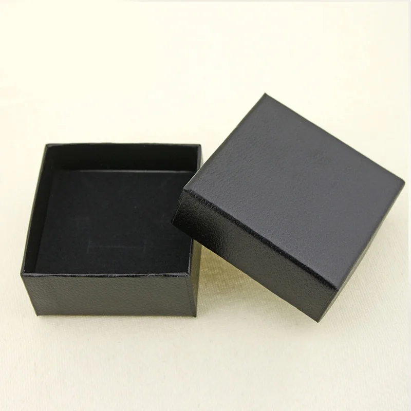 10 قطعة أسود أحمر كرافت ورقة صناديق تغليف المجوهرات مع الإسفنج القرط حلقة صندوق تقليد بولي Jewelry عرض حقيبة للتخزين #2