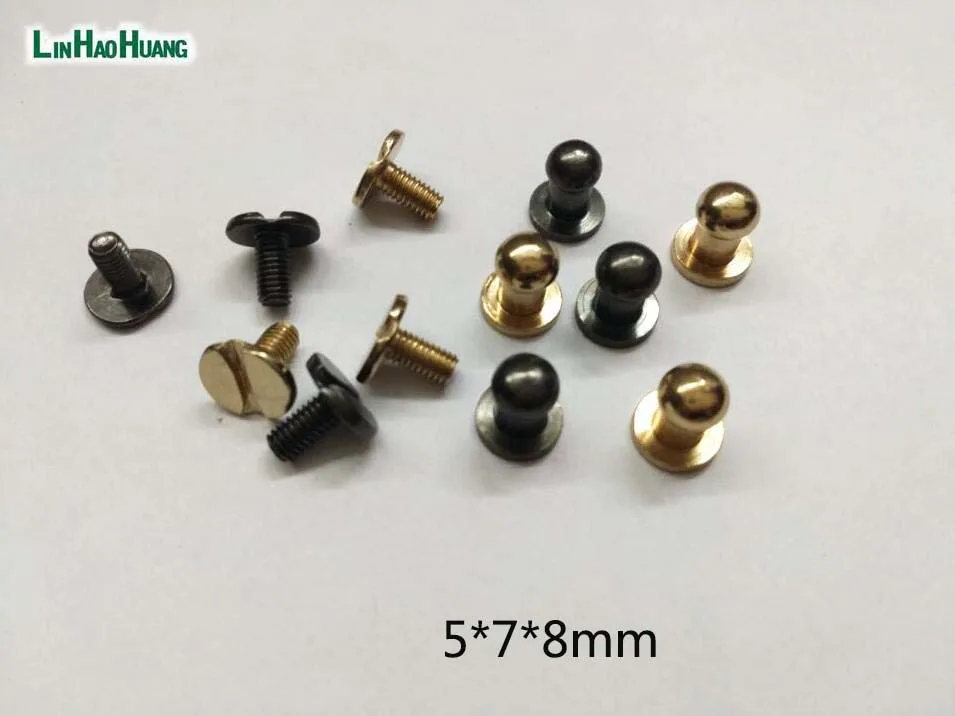 Wholesale 60sets/lot 5*7*8mm alloy screw rivets screw knob for handbag belt shoes watchband metal rivets free shipping2017010903