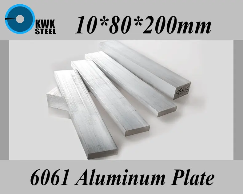 10*80*200mm placa de liga de alumínio 6061 placa de alumínio material diy frete grátis
