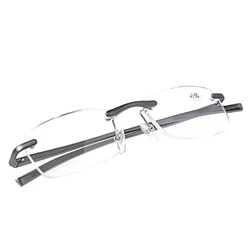 Aluminum Alloy Rimless Reading Glasses Presbyopic Eyeglass Resin Lens +1.0 to +3.5