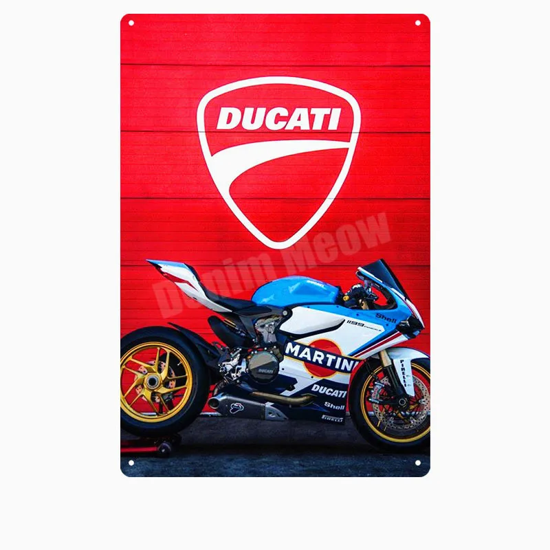 Ducati Corse targa Vintage Metal Tin Sign Pub Bar Garage piastra decorativa motociclce Iron Painting Motor Wall Art Stickers N280