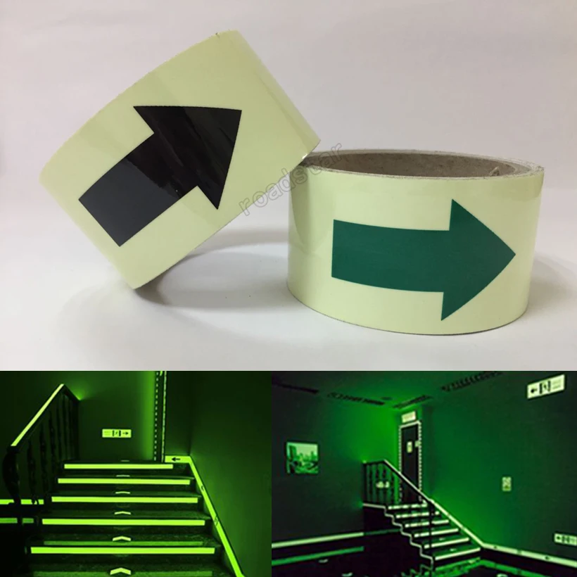 

Roadstar 50mmX2m Photoluminescent Tape Glow in Tthe Dark Sticker Lasting 4 Hours Luminous Tape for Safety