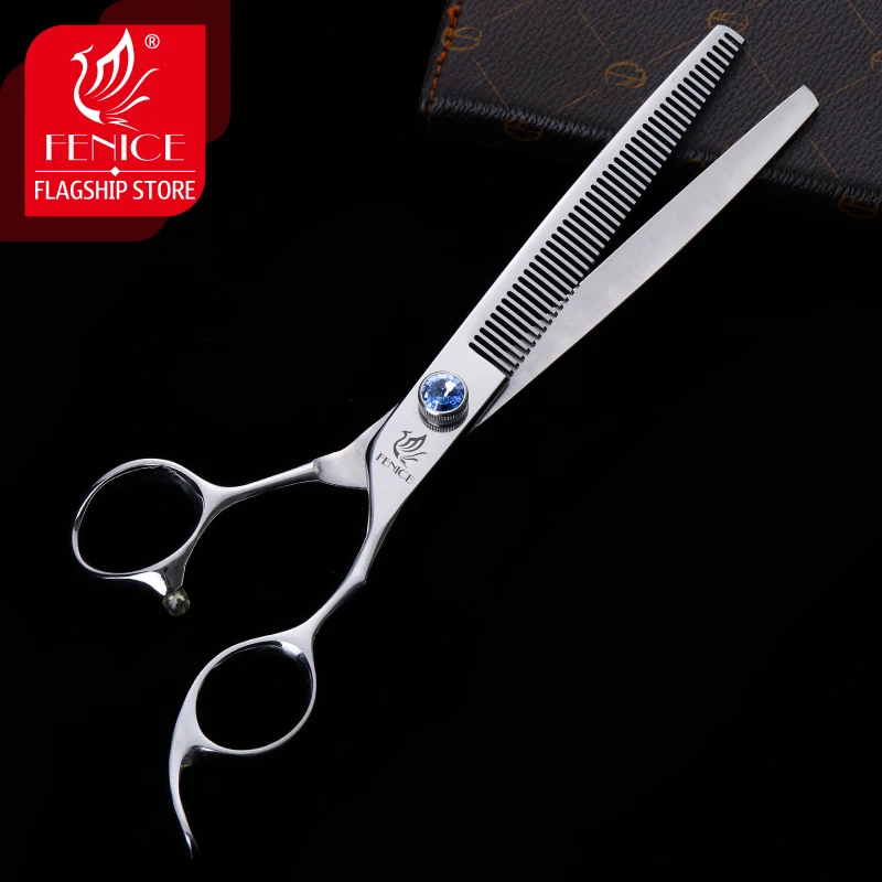 Fenice-Professional Grooming Scissors, Thinning Cutting Shears, Japan 440C Stainless Steel, Blue Screw, 7.5 inch,for Dog Grommer