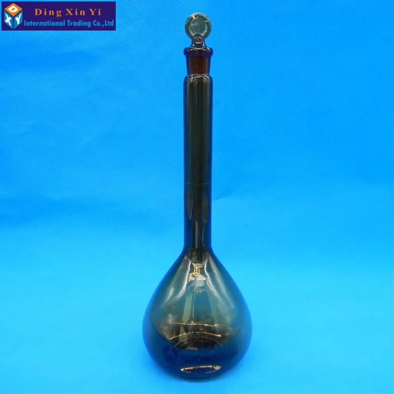 500ml brown volumetric flask Constant volume bottle flint glass brown flask volumetric Laboratory volumetric flask