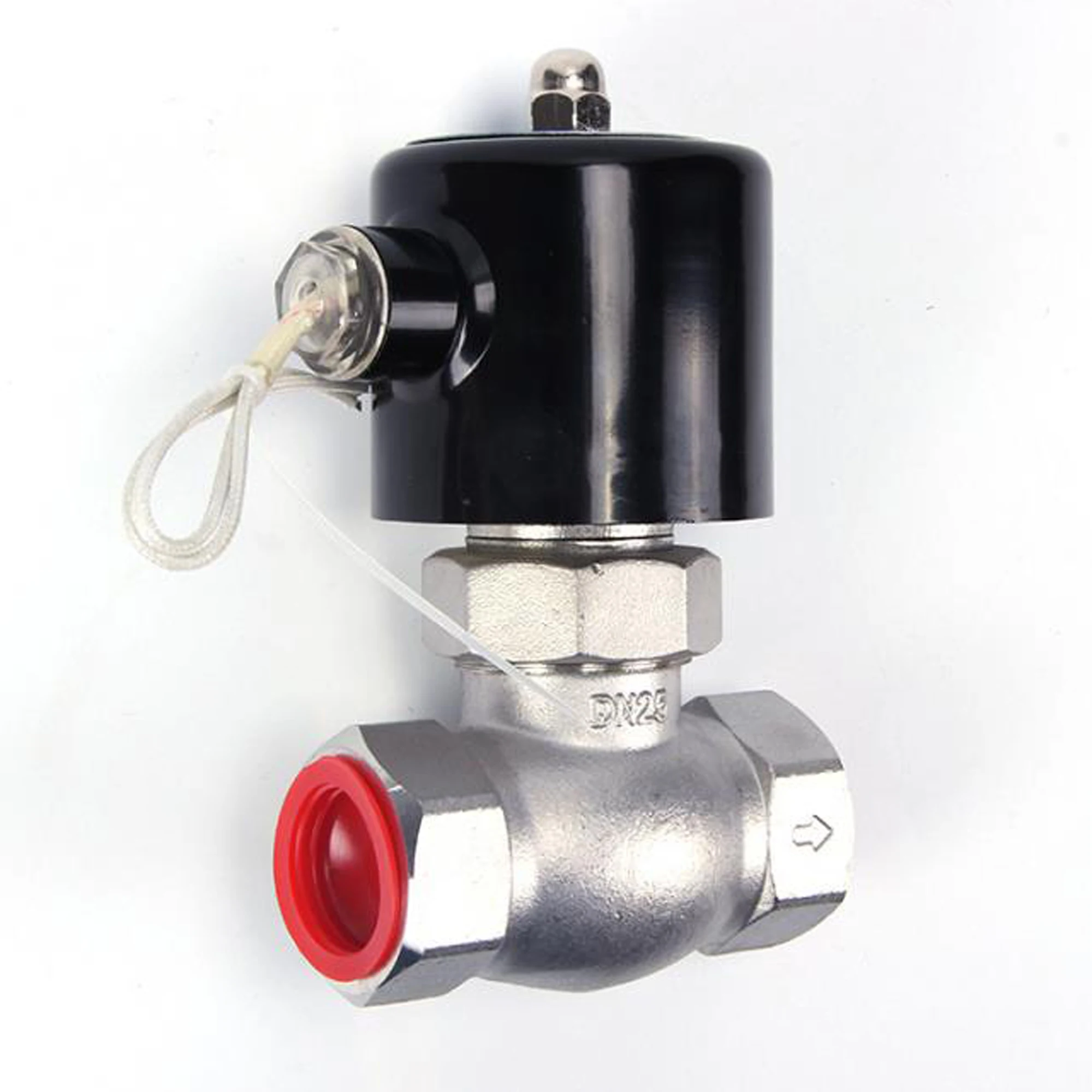 Stainless steel pilot piston steam solenoid valve, AC 220V DC 24V high temperature and high pressure, DN15 DN20 DN25