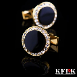 KFLK Jewelry french shirt cufflink for mens Brand designer Cuffs link Button male High Quality Luxury Wedding