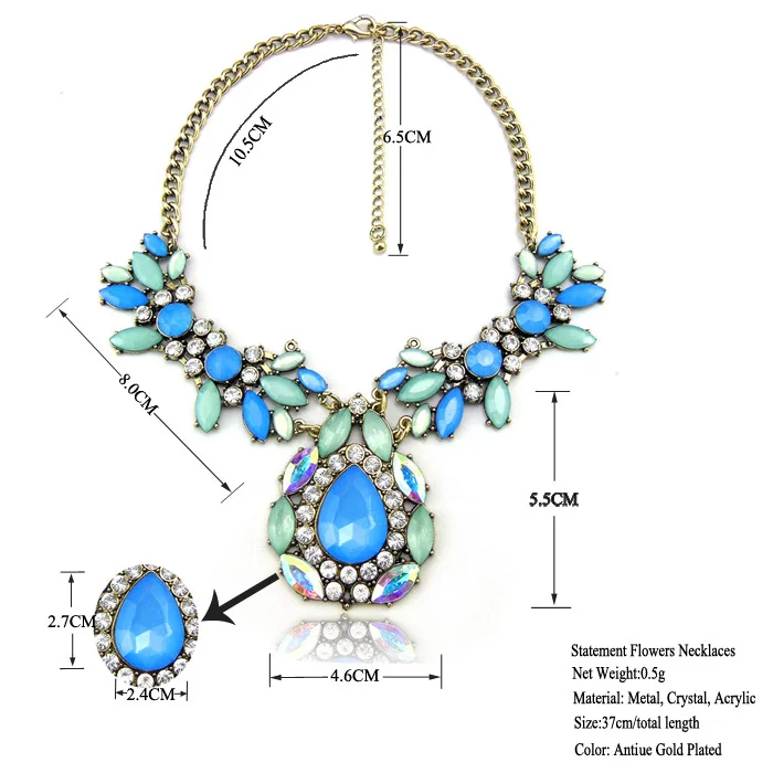 Original New Crystal Flower Statement Necklace Women Fashion Luxury Rhinstone Choker Necklace Female Bijoux Jewelry Party Gift