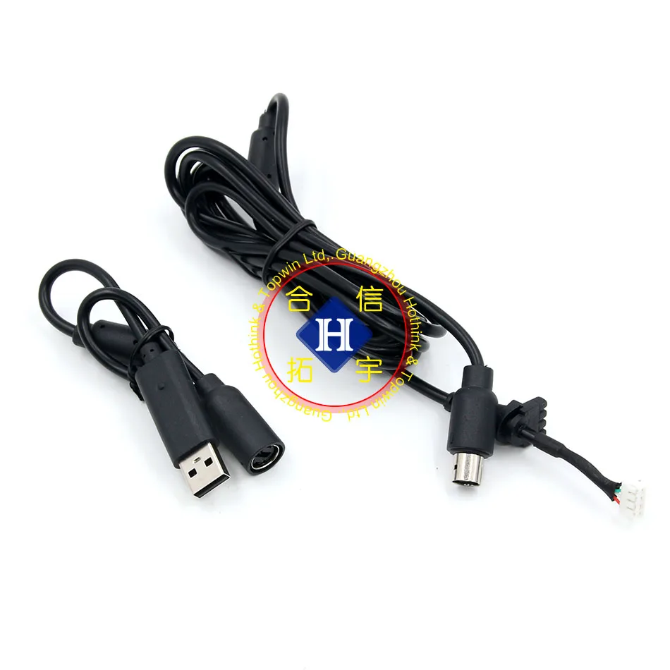Homind cabo usb de 1.8m, cabo preto/cinza para controle de xbox 360/xbox 360 slim com fio para reparo