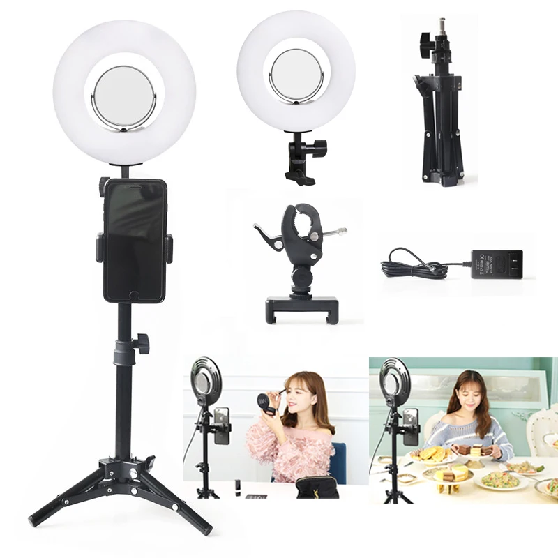 

8INCH 5500K Dimmable Ring Light Photography Live Video For LED Selfie Makeup Photo Studio Lighting With Light Stand