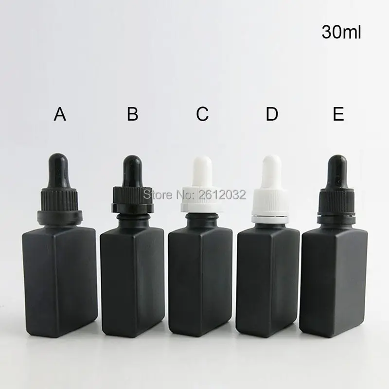 100Pcs 30ml Frost Black Flat Square Glass Dave Dropper Bottle 1oz Child Proof Dropper Bottle F20173778